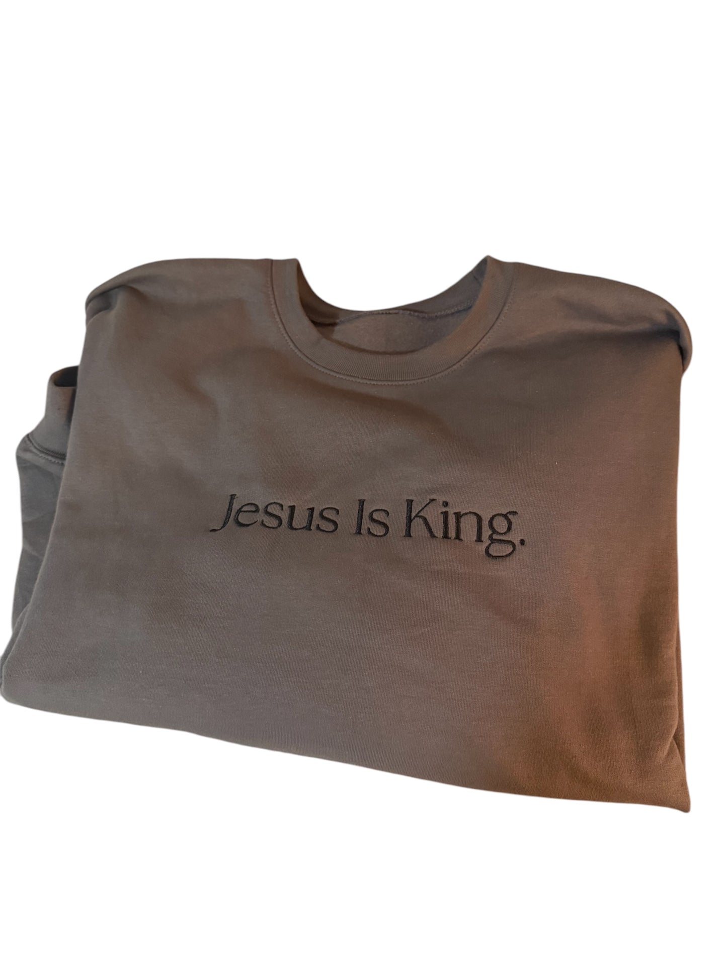 Jesus is King Embroidered Crew