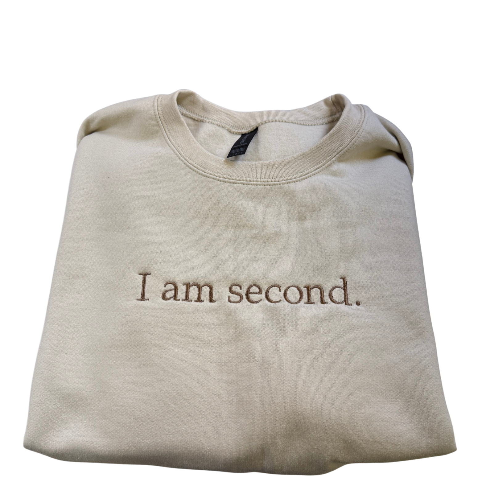 I am second Embroidered Crewneck