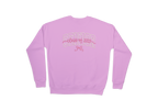 Senior Pink Embroidered Campus Lettering Crewneck