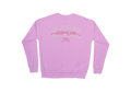 Senior Pink Embroidered Campus Lettering Crewneck