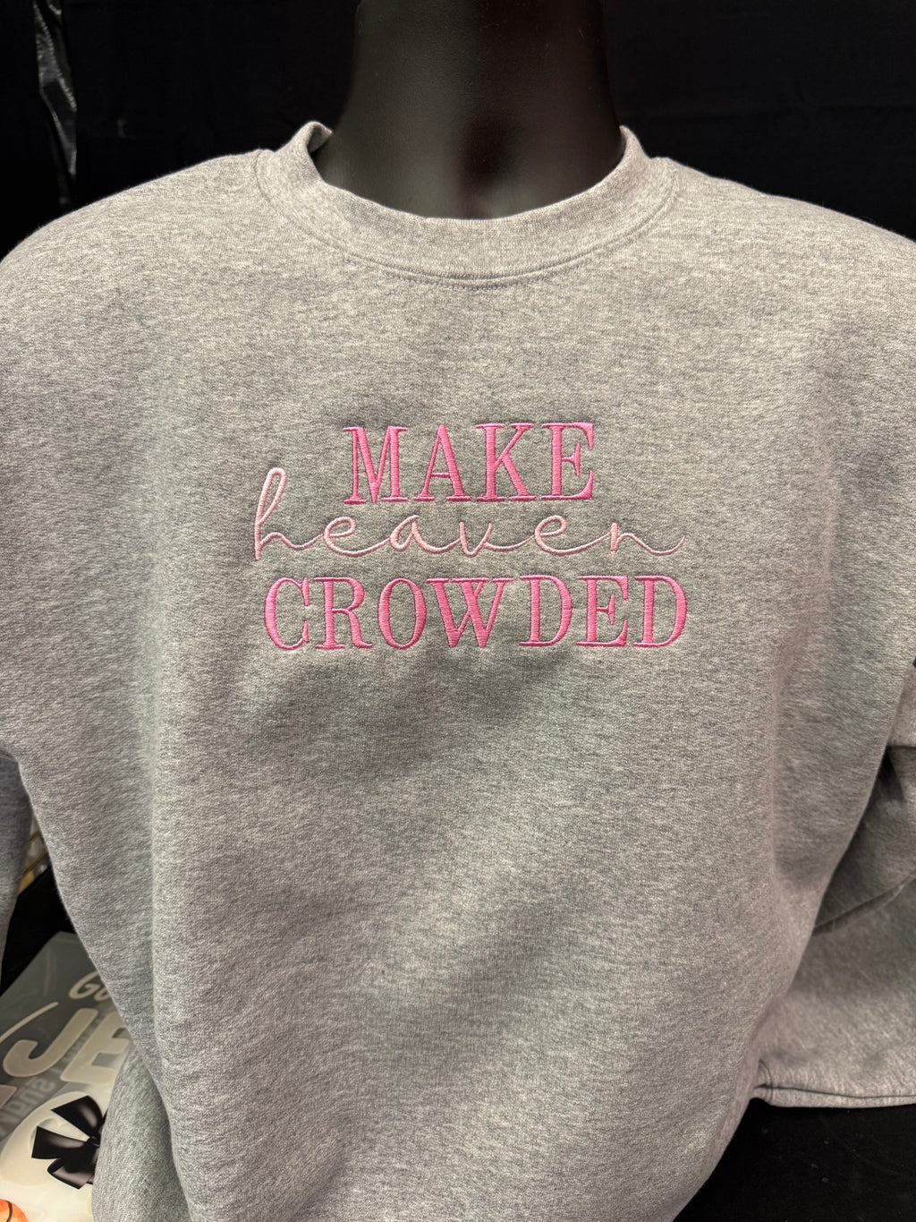Make Heaven Crowded Embroidered Crew Neck