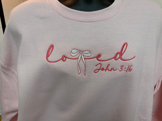 Loved John 3:16 Embroidered Crewneck