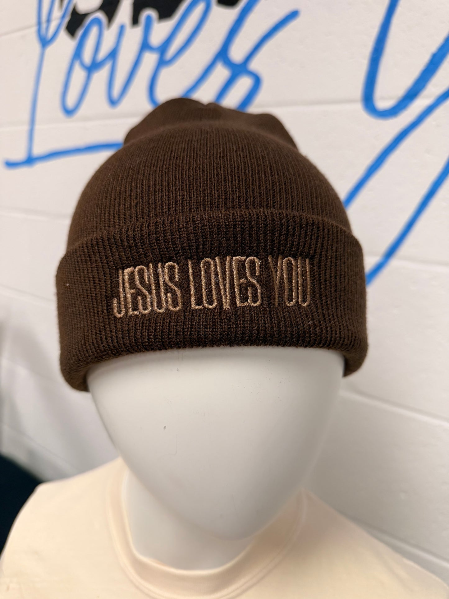 Jesus Loves You Embroidered Beanie