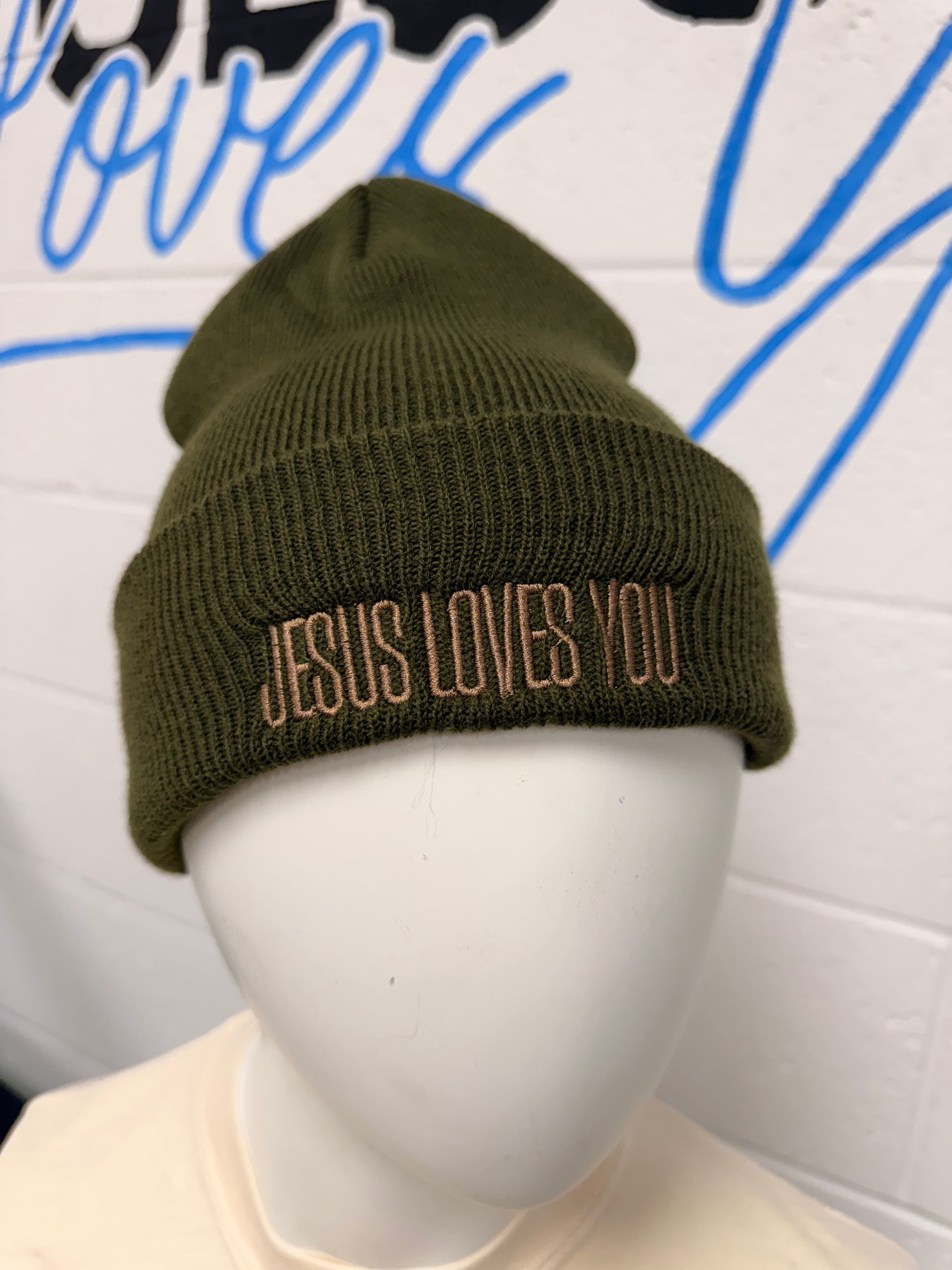 Jesus Loves You Embroidered Beanie
